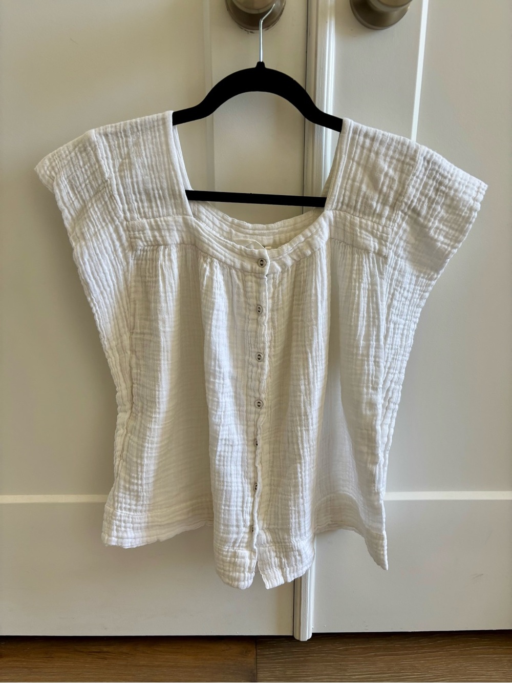 Mirth White Cotton Gauze Top